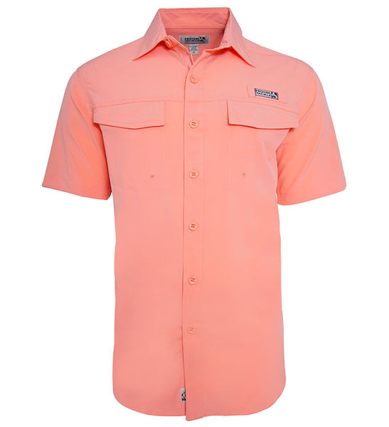 Columbia PFG Vented Short Sleeve Fishing Shirt Men's XL Salmon Orange
