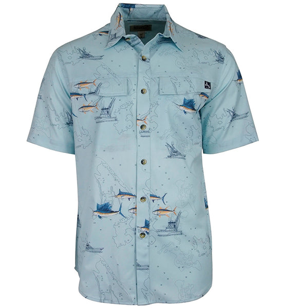 Men's Marine Charts UV Vented Fishing Shirt