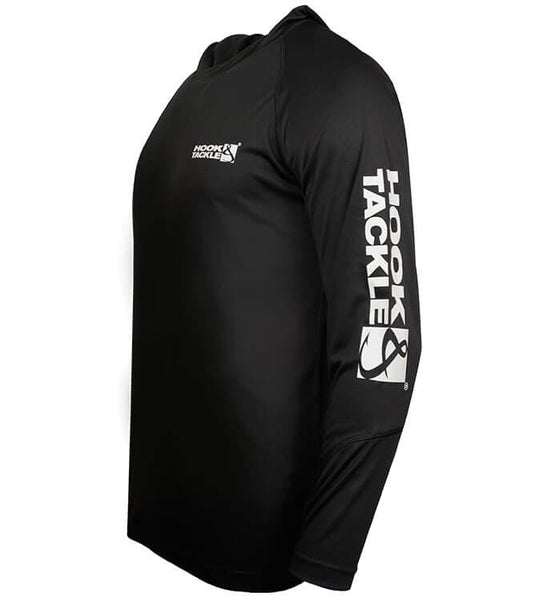 Performance Fishing Hoodie with Face Mask Hooded Sunblock Shirt Sun Shield  Long Sleeve Shirt, Black, Large - UV Protection - High Quality - Affordable  Prices