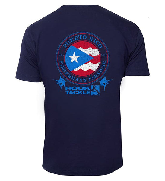 Men's Fishing T-Shirt - Puerto Rico Flag