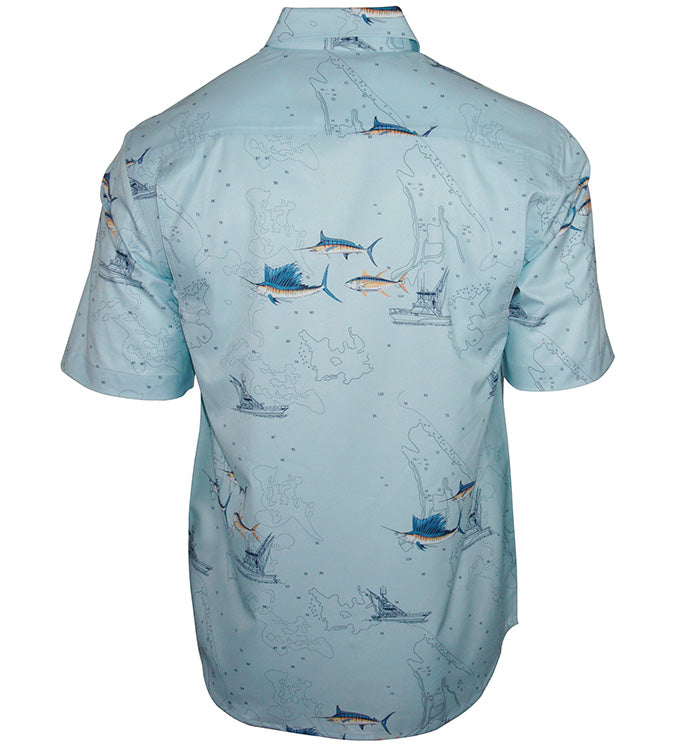 Hook & Tackle Seacliff 2.0 Short Sleeve Shirt - Men's Blue Size X-Large