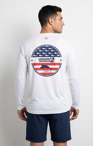 Men's Fins & Stripes L/S UV Fishing Shirt