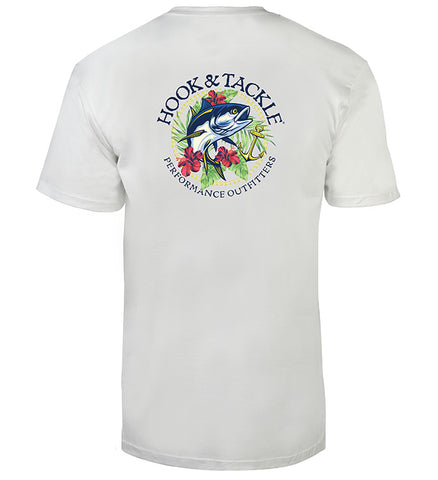Hook & Tackle® Men's Reel Southern Florida Flag Short Sleeve Shirt Charcoal  Heather Large