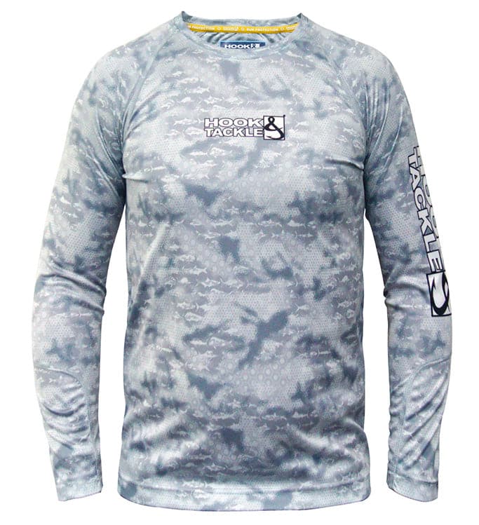 Hook & Tackle White Hooked L/S UV Crew Fishing Shirt