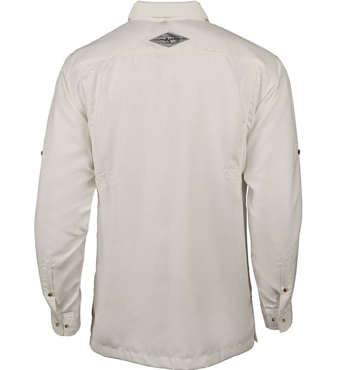 Hook & Tackle Men's Star Spangled Long Sleeve Fishing T-Shirt | White - X-Large, Size: XL