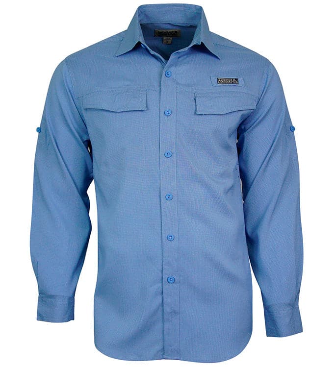 Habit Fishing Shirt Men's 2XL Button-Up Long Sleeve Blue SPF 40 Vented  Pockets