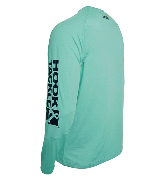 Hook &Tackle Shirt Men Size Large Performance UPF 50 Sun Cover Blue  Lightweight
