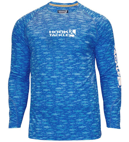 KOOFIN Gear Performance Fishing Shirt Vented Long Sleeve Sunblock Shirt with Mesh Light Blue,M