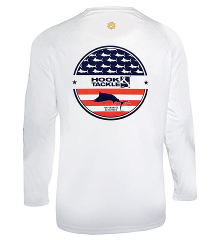 Connley Fishing Performance Long Sleeve Fishing Jersey - White/Blue
