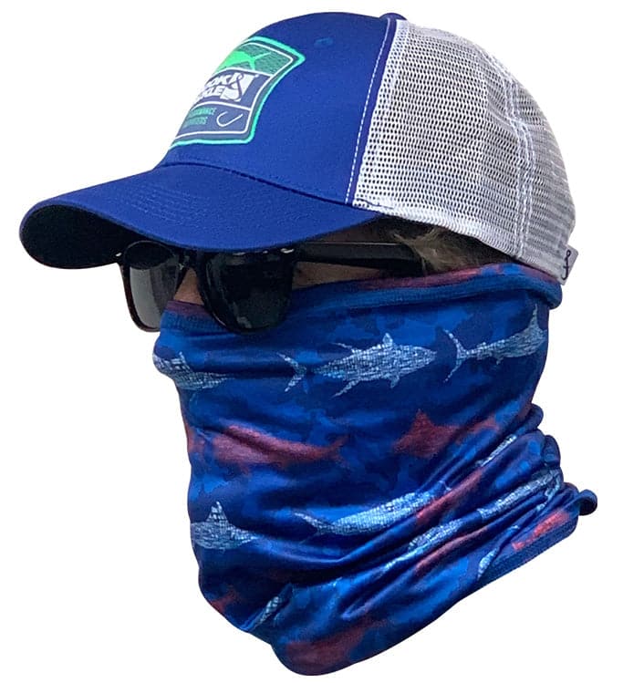 Men's UV Fishing Neck Gaiter Compass Water by Rattlin Jack | Comfort Fit Style | UPF 50 Sun Protection for Neck and Face One Size / Teal