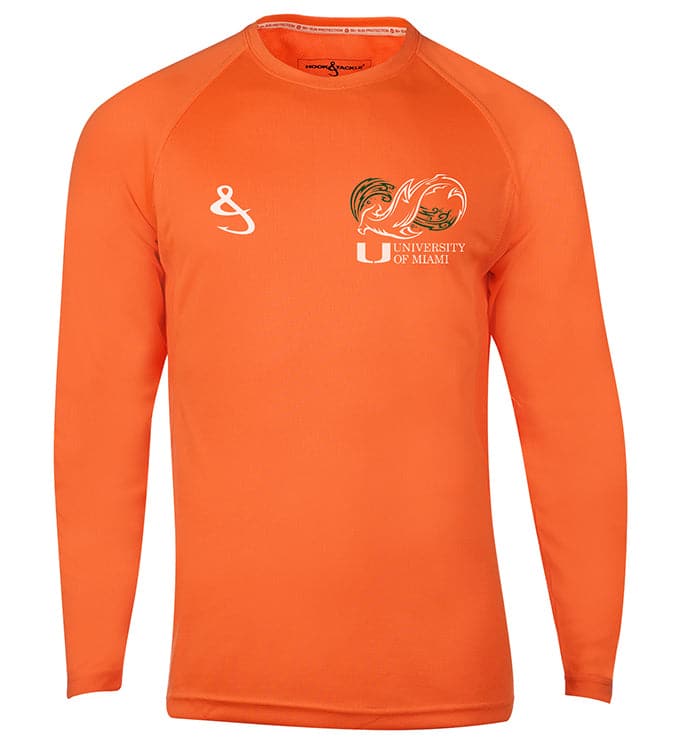Florida Flag Map Long Sleeve Fishing Shirt For Men - UPF 30 Sun Protection