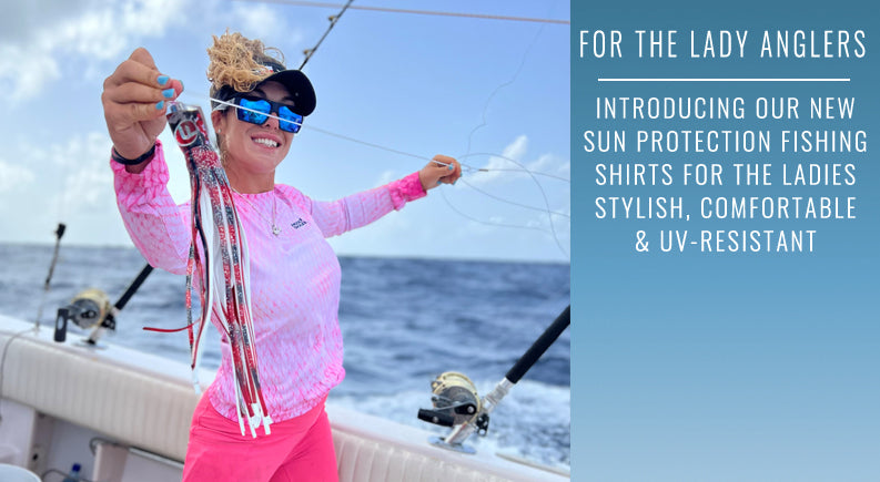 Hook & Tackle Women's Horsing Around L/S UV Fishing Shirt Maliblue